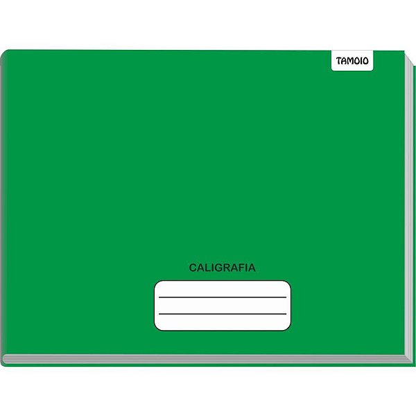 Caderno Caligrafia Capa Dura Liso 96F 1/4 Brochura Horizontal Verde - Pacote com 05
