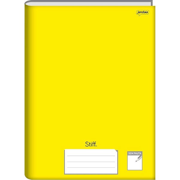 Caderno Brochurão sem Pauta STIFF 96 Folhas Amarelo CD Pacote com 05