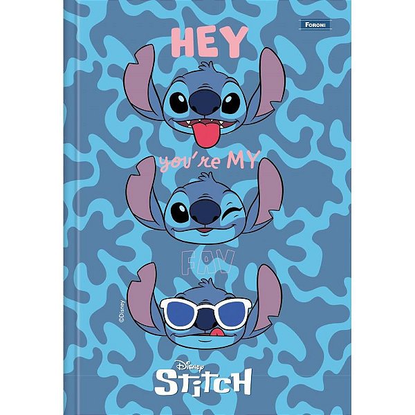 Caderno Brochurão Capa Dura STITCH 80 Folhas Pacote com 05