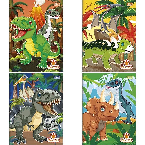 Caderno Brochurão Capa Dura Raptor 80 Folhas Pacote com 05