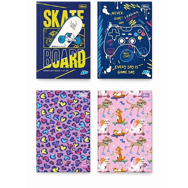 Caderno Brochurão Capa Dura D+ 96 Folhas - Pacote com 5 Unidades