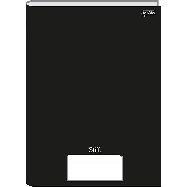 Caderno Brochura 1/4 Capa Dura STIFF 96 Folhas Preto - Pacote com 5