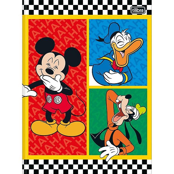 Caderno Brochura 1/4 Capa Dura Mickey 80 Folhas - Pacote com 5 Unidades