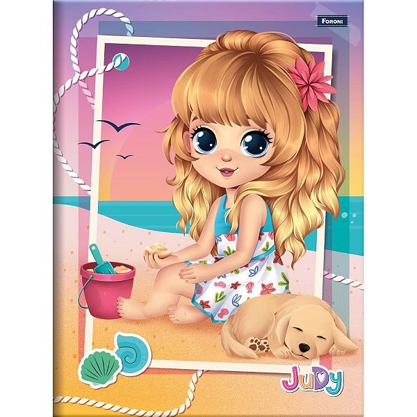 Caderno Brochura 1/4 Capa Dura JUDY 80 Folhas Pacote com 10
