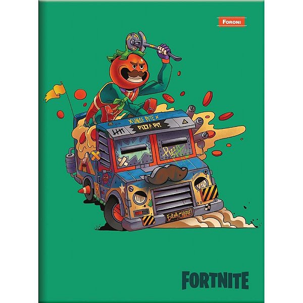 Caderno Brochura 1/4 Capa Dura Fortnite 80FLS PCT com 10