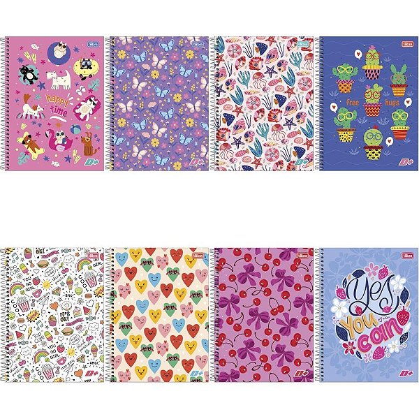 Caderno 16X1 Capa Dura D+ Feminino 320 Folhas Pacote com 2