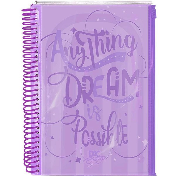Caderno 10X1 Capa Dura Colegial Breeze Lilás 160FCOM Malote