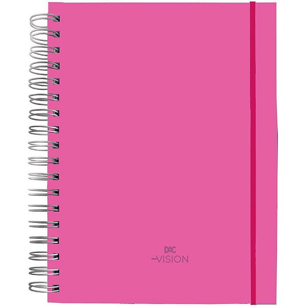 Caderno 10X1 Capa Dura Vision SMART Rosa 80F com ELAST