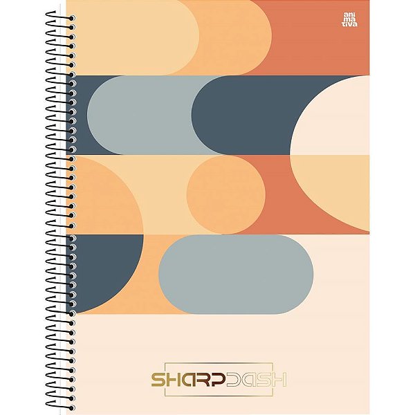 Caderno 10X1 Capa Dura Sharpdash com APP Digital M 160 Folhas Pacote com 04