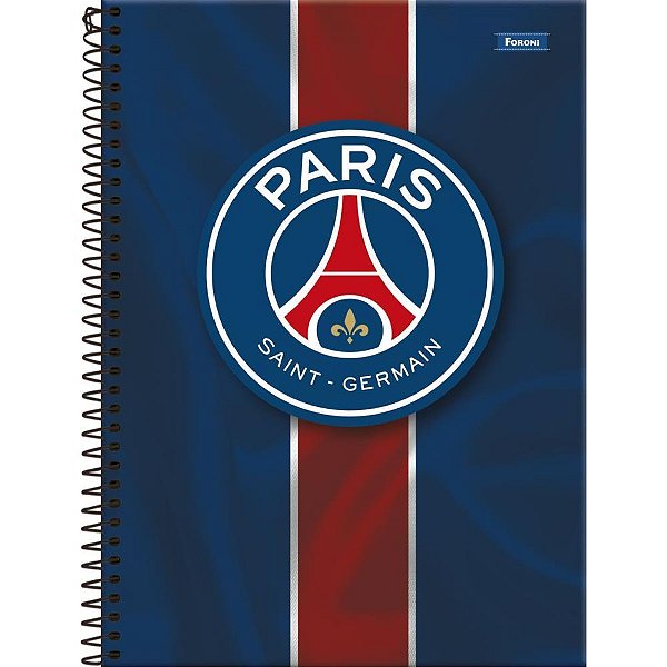 Caderno 10X1 Capa Dura Paris Saint Germain 160 Folhas Pacote com 04