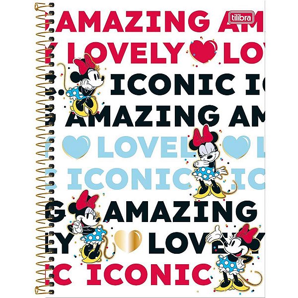 Caderno 10X1 Capa Dura Minnie Core 160 Folhas Pacote com 4