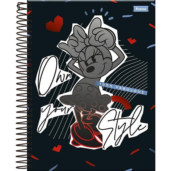 Caderno 10X1 Capa Dura Minnie 160 Folhas Pacote com 4