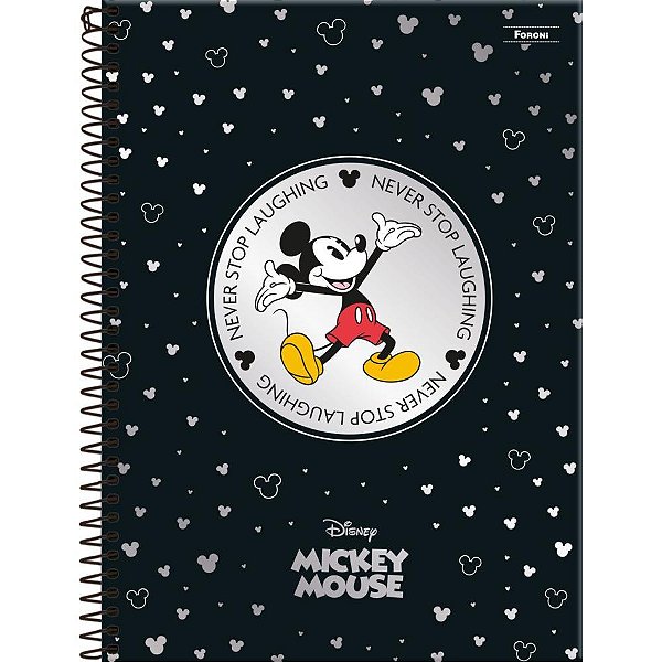 Caderno 10X1 Capa Dura Mickey 160 Folhas - Pacote com 4 Unidades