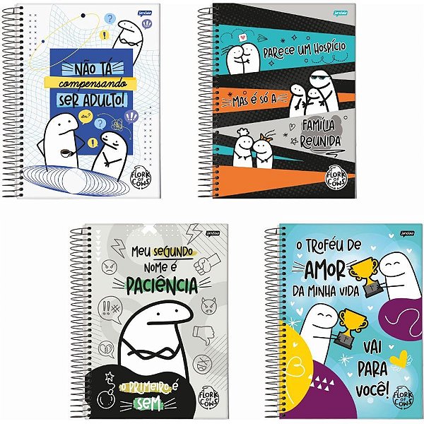 Caderno Espiral Universitário Capa Dura FLORK 10X1 160 Folhas Pacote com 4 Unidades