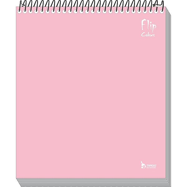 Caderno 10X1 Capa Dura FLIP Rosa Pastel VERT 160F PCT com 04