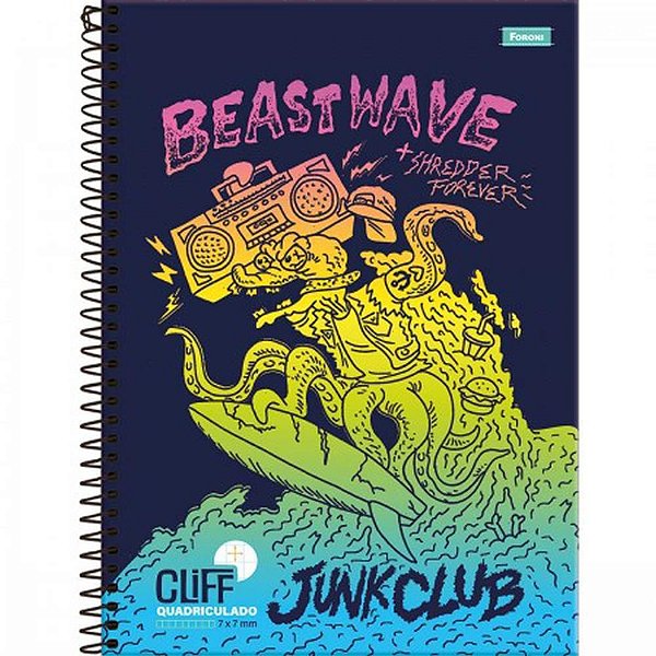 Caderno 10X1 Capa Dura CLIFF Masculino 160 Folhas – Pacote com 4 Unidades
