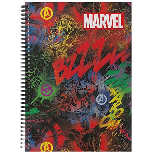Caderno 01X1 Capa Dura Colegial Marvel 80F ESP 24,5X18,5CM