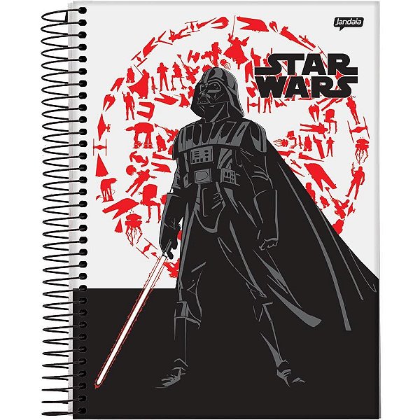 Caderno 01X1 Capa Dura STAR WARS 80 Folhas - Pacote com 04