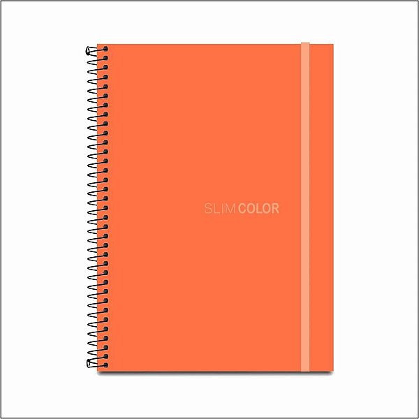 Caderno 1X1 Capa Dura SLIM Color UNIV CPPP Salmão 80 Folhas - Pacote com 4 Unidades
