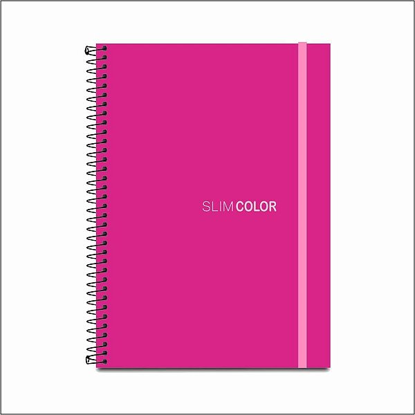 Caderno 01X1 Capa Dura SLIM Color Universitário CPPP PINK 80 Folhas Pacote com 4