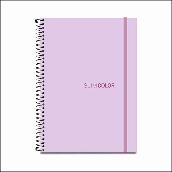 Caderno 01X1 Capa Dura SLIM Color UNIV CPPP Lila 80F PCT com 04