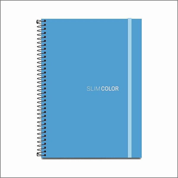 Caderno 01X1 Capa Dura SLIM Color UNIV CPPP Azul 80 Folhas Pacote com 04