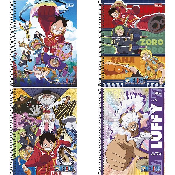 Caderno 01X1 Capa Dura ONE Piece 80 Folhas - Pacote com 04 Unidades