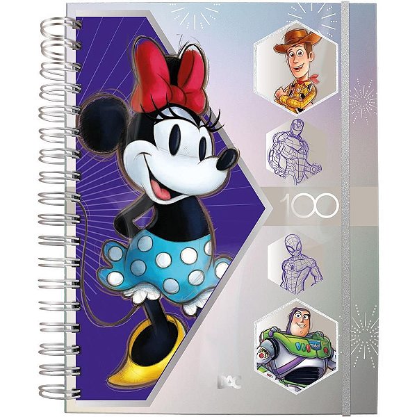 Caderno 01X1 Capa Dura Mickey SMART Mini 80FCOM Elasti