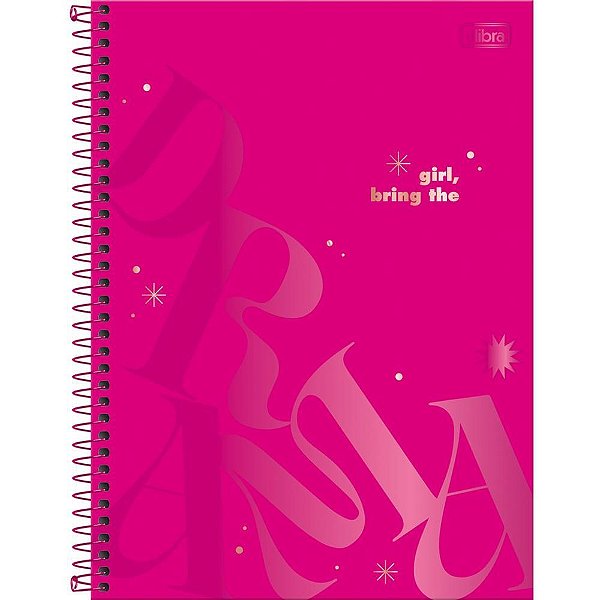 Caderno 01X1 Capa Dura Love PINK 80 Folhas Pacote com 4