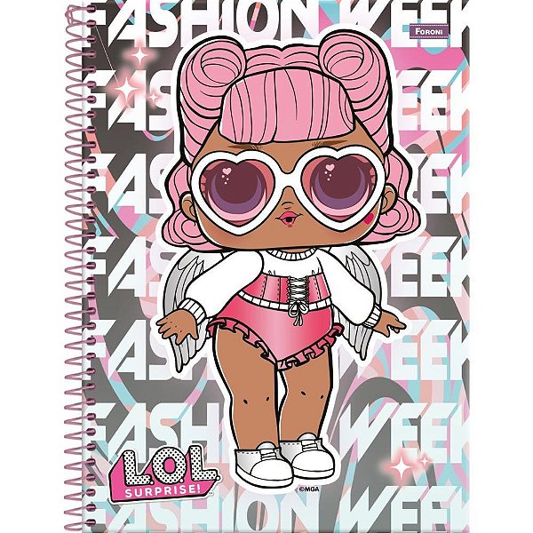 Caderno 01X1 Capa Dura LOL 80 Folhas Pacote com 4