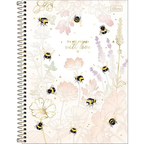 Caderno 01X1 Capa Dura Honey Bee 80FLS PCT com 04