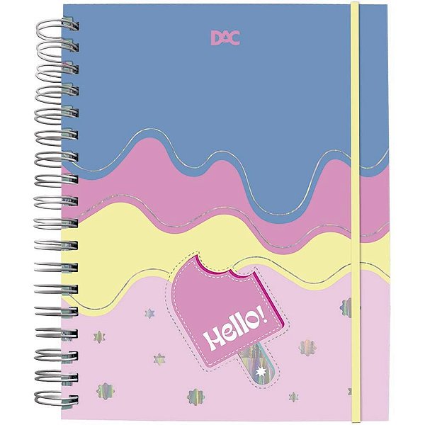 Caderno 01X1 Capa Dura Hello SMART Mini 80F com Elástic