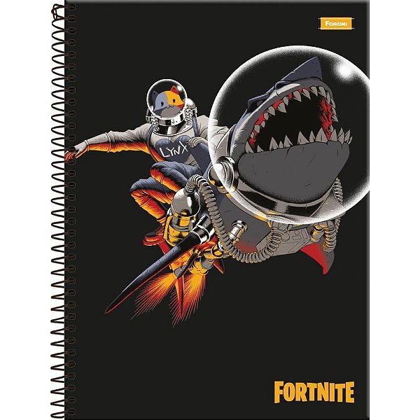 Caderno 01X1 Capa Dura Fortnite 80 Folhas - Pacote com 04 Unidades