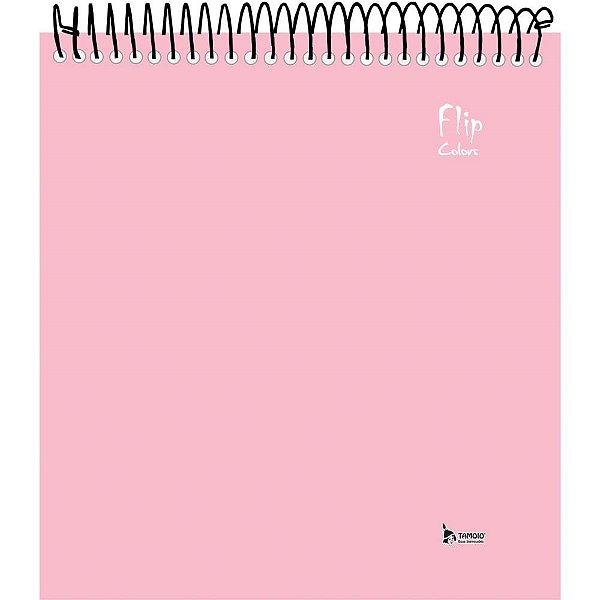 Caderno 1X1 Capa Dura FLIP Rosa Pastel Vertical – 80 Folhas, Pacote com 4 Unidades