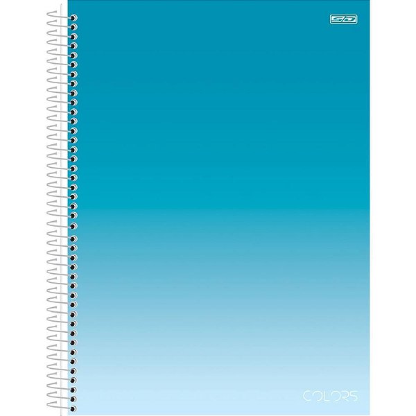 Caderno 01X1 Capa Dura Colors Azul 80F PCT com 04