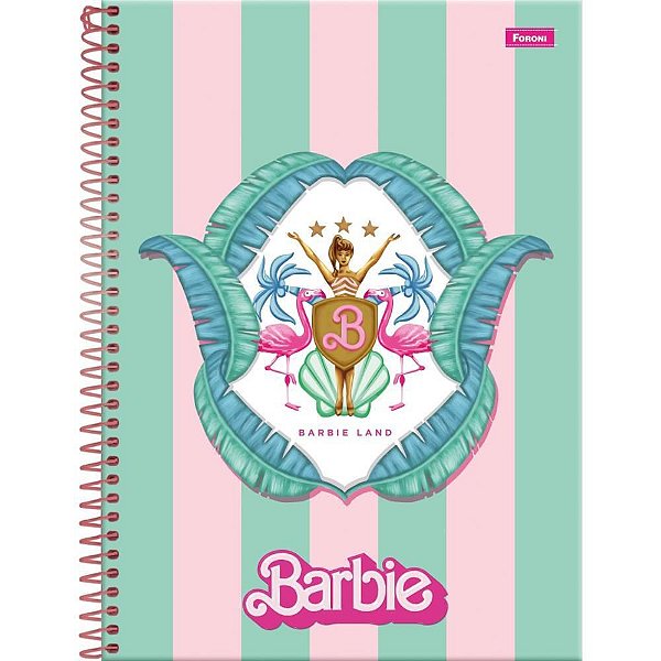Caderno 1X1 Capa Dura Barbie Teen 80 Folhas Pacote com 4