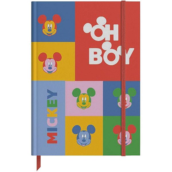Caderneta Mickey com Elástico 64F 14,5X10C