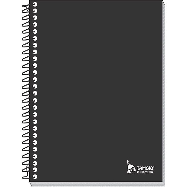 Caderneta Espiral Capa Dura Preta 1/8 64 Folhas 100X140MM - Pacote com 05