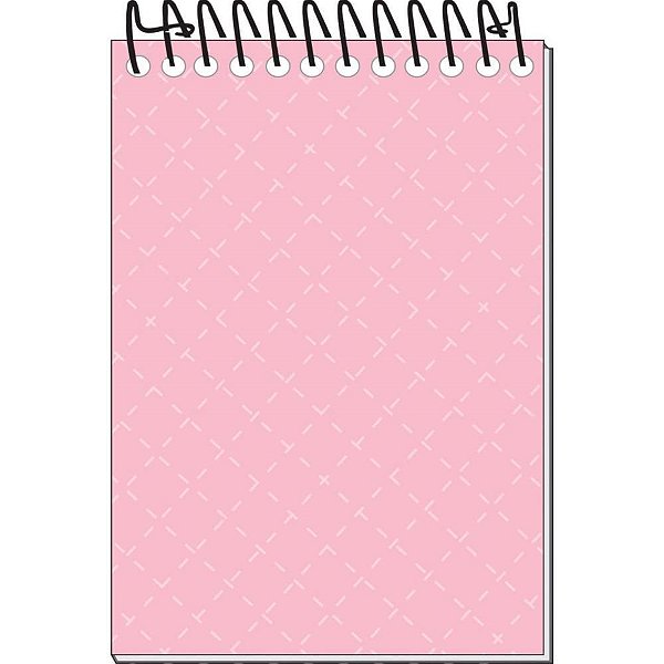 Caderneta Apontamento 1/16 Rosa Capa Dura Espiral 64 Folhas - Pacote com 10