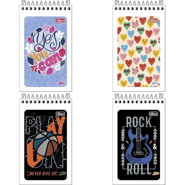 Caderneta Apontamento 1/16 Espiral D+ Capa Flexível 60 Folhas - Pacote com 20