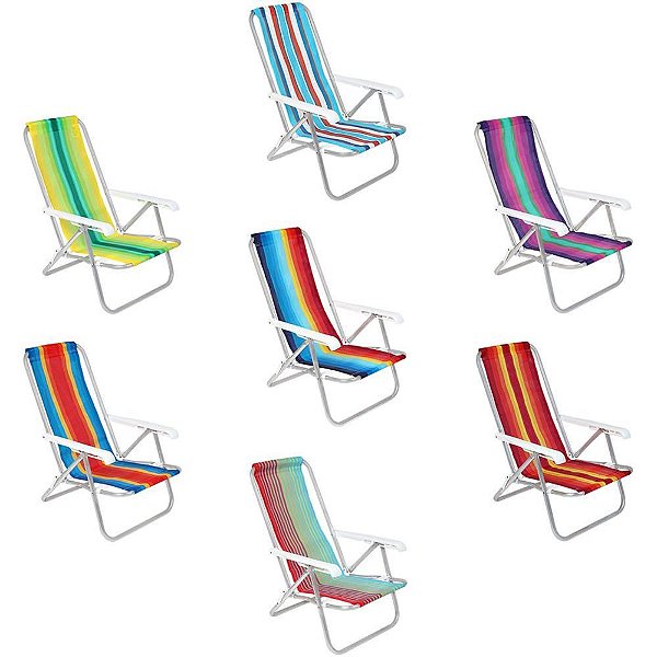 Cadeira para Piscina Praia Reclinável 4 Posições 73X54X84