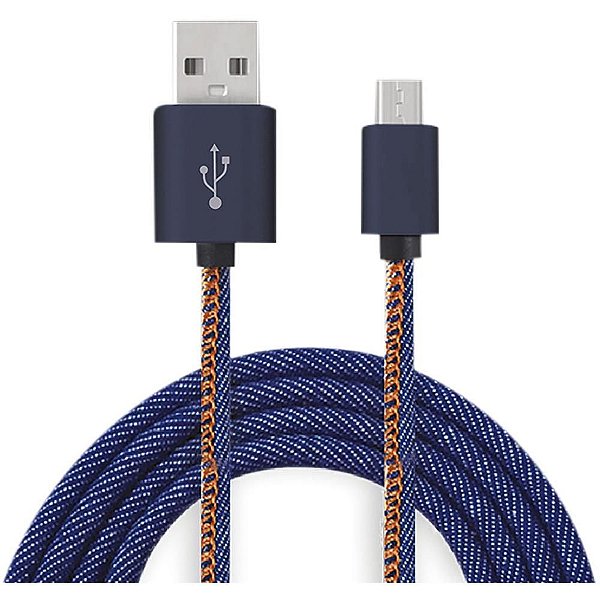 Cabo USB Micro USB Jeans 1M 30 Turbo