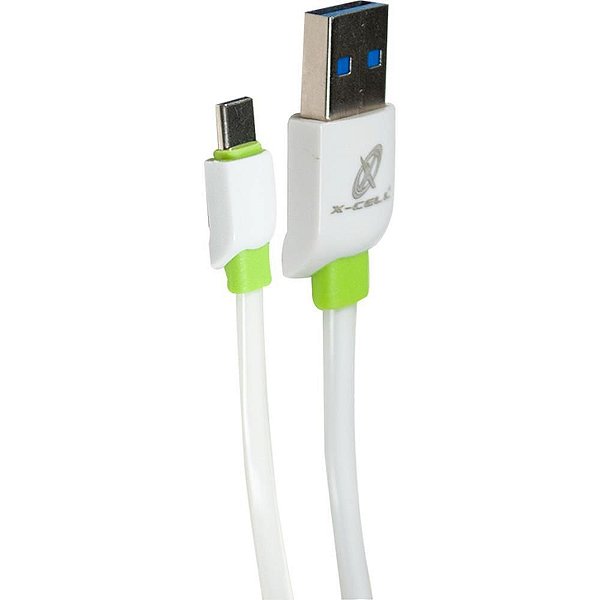 Cabo USB FLAT TYPE-C 3.0 3A 1M Branco