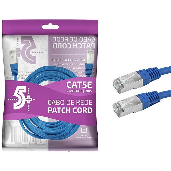 Cabo de Rede PATCH CORD CAT5E FTP 10M Azul