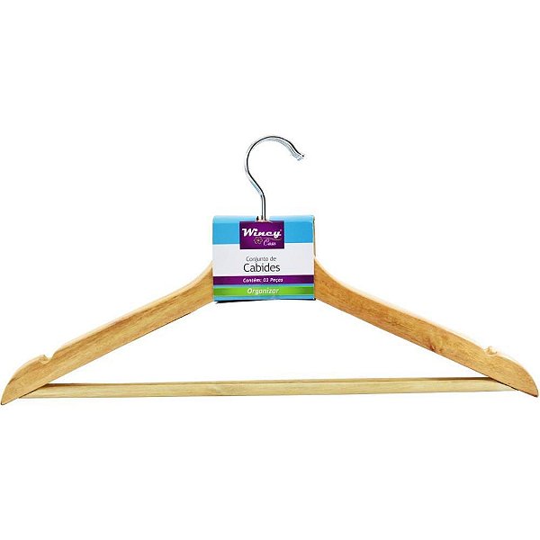 Cabide CJ Cabides Madeira 45CM 3 PCS