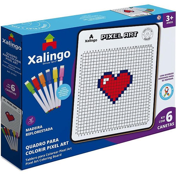 Brinquedo Pedagógico TDAH Quadro Pixel ART Color 6C