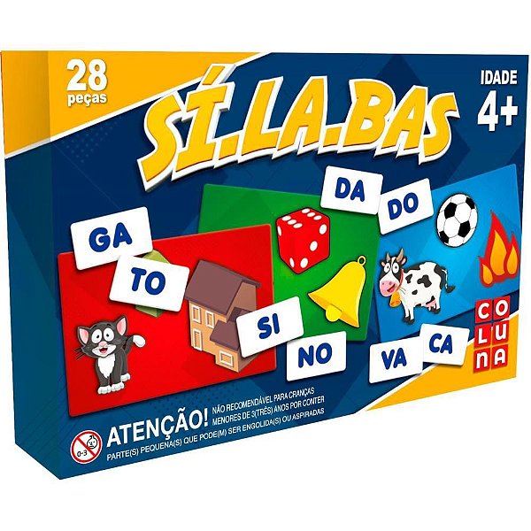 Brinquedo Pedagógico Sílabas 28 Peças