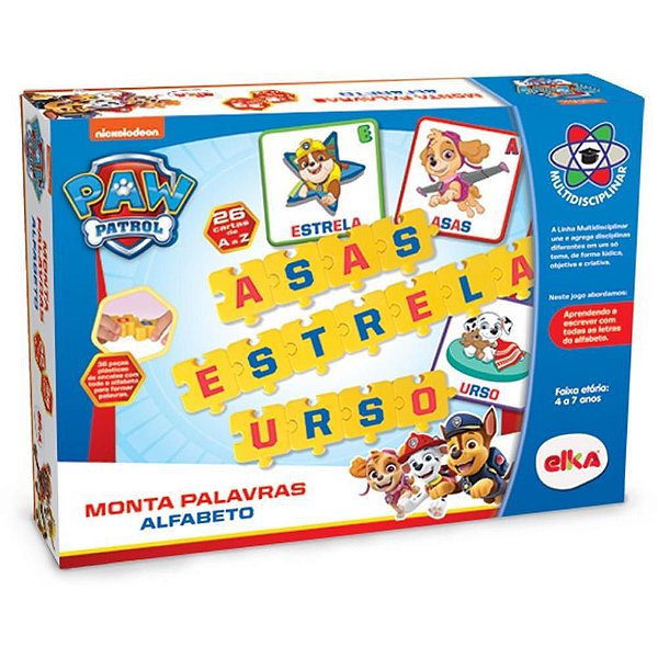 Brinquedo Pedagógico Patrulha Canina Monta Palavras