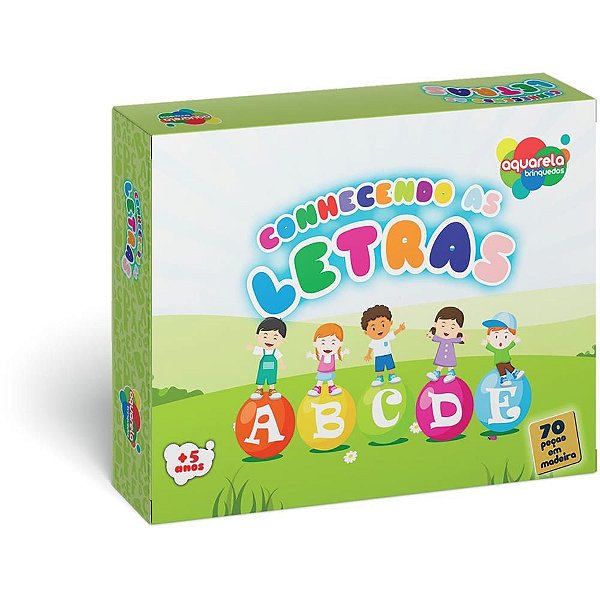 Brinquedo Pedagógico de Madeira Conhecendo as Letras 70 Peças