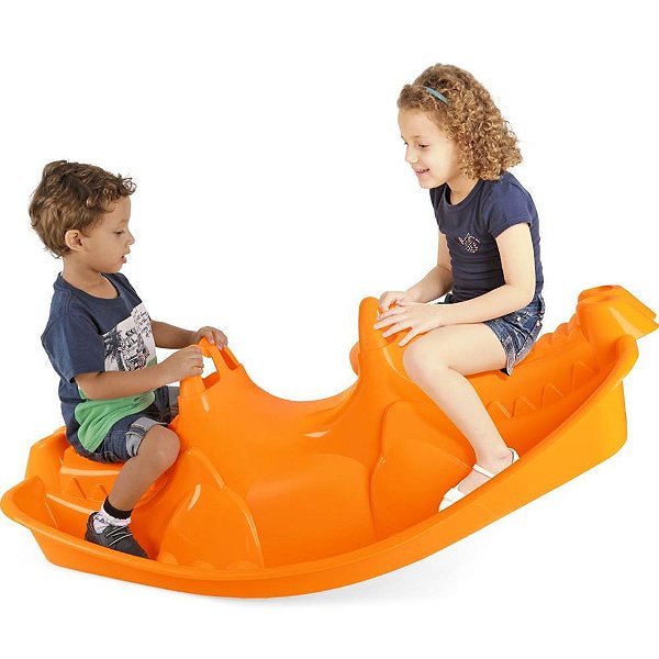 Brinquedo para Playground Gangorra Jacaré Laranja 50KG